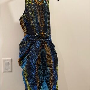 Alexander McQueen Blue and Yellow Patterned Garment